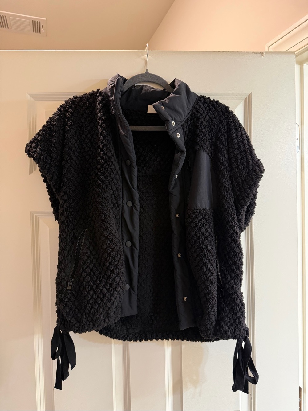 Women's Black Textured Vest